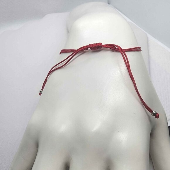 Sterling Silver 925 Lightening Bolt Design With Red String Bracelet - Picture 3 of 3